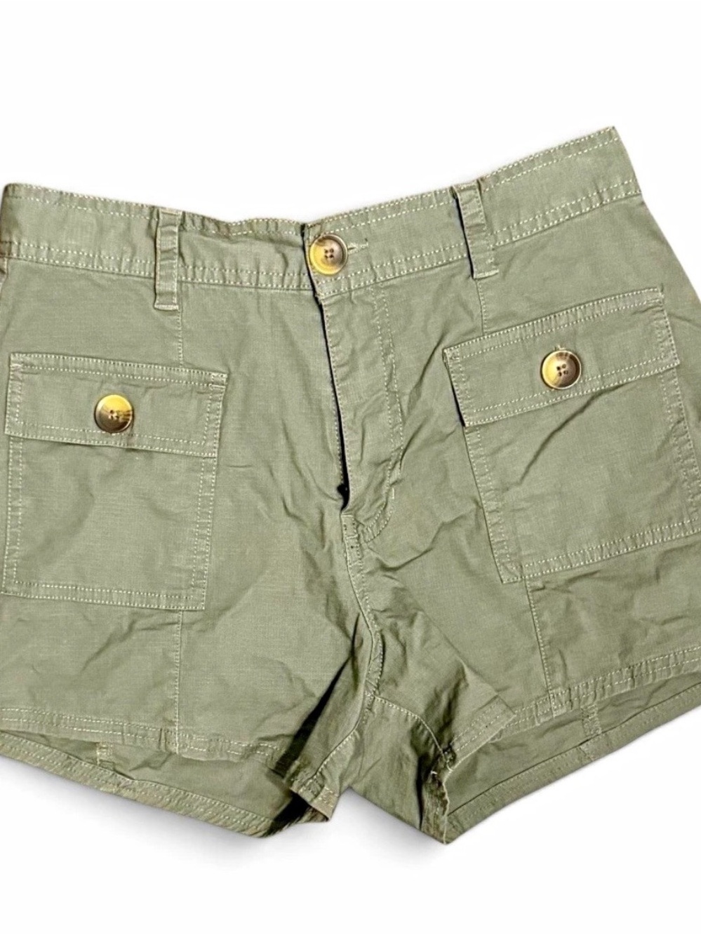 Women’s Olive Cargo Pocket Bermuda Shorts